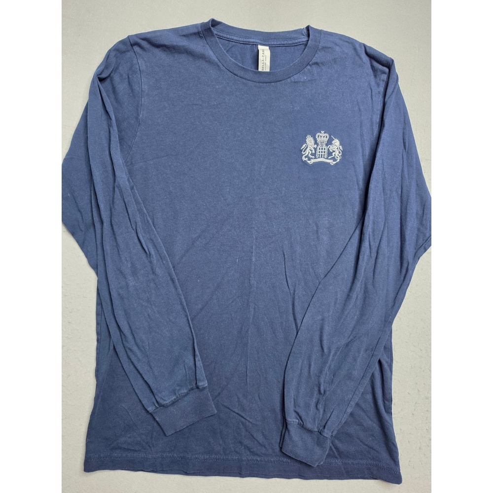 Bella+Canvas Airlume Jersey Shirt Mens Medium Blue Crew Neck Long Sleeve Outdoor